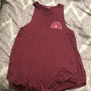 Burgundy positive vibes yoga tank